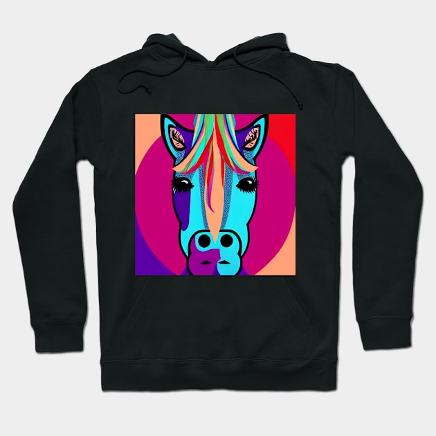 Colorful Horse (Salmon Orange) Hoodie by SmartPufferFish